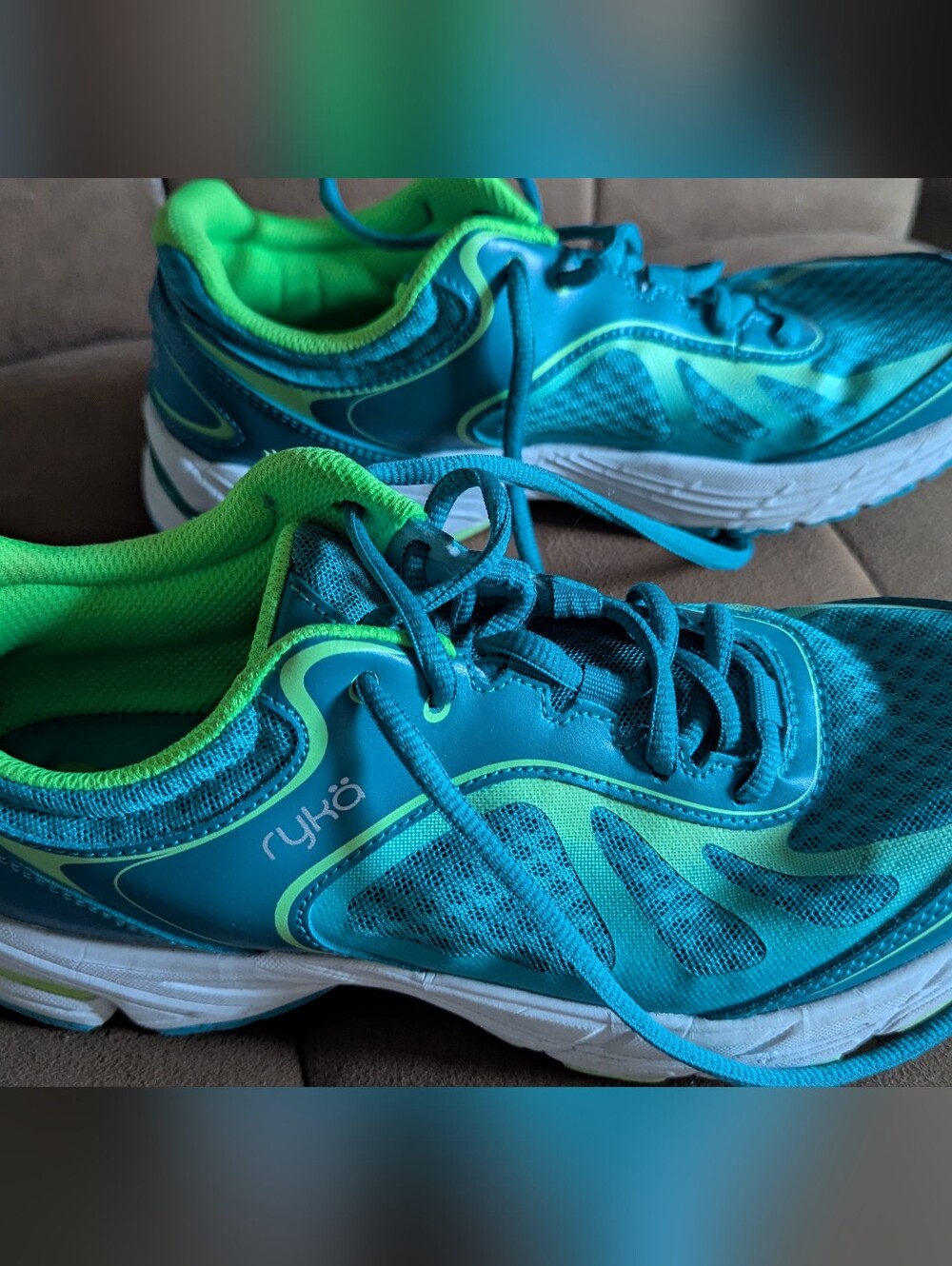 Ryka Women's Teal & Lime Athletic Sneakers - Picture 4 of 7